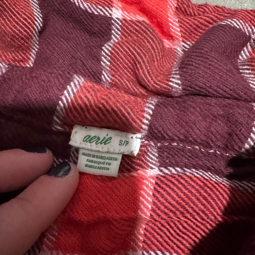 Aerie super soft plaid flannel button down shirt - Picture 2 of 3